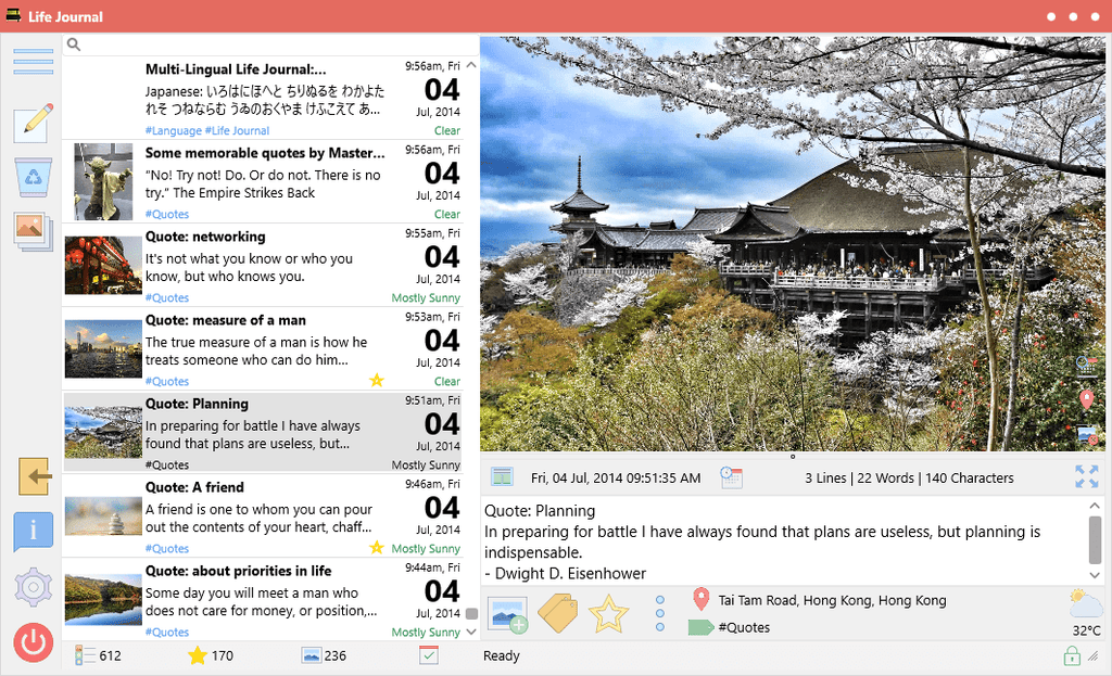 Life Journal v1.2.1: Integration of help & Support web site, bug fixes