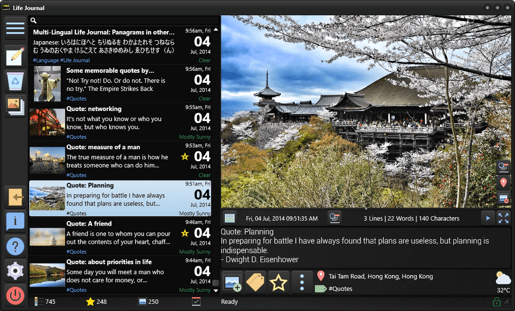 Life Journal v1.6.5: Code and performance optimizations, bug fixes