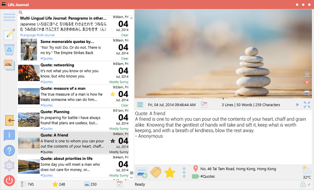 Life Journal 1.6.1.0: Improved Timeline Layout, performance and bug fixes